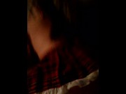 Preview 2 of Big round bouncy ass busting out of a schoolgirl skirt riding cock