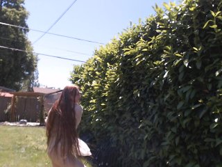 Hippie prance and dance outdoors