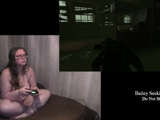 naked gamer girl, solo female, big booty, naked gaming
