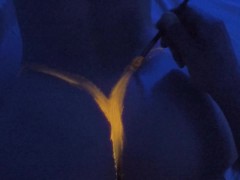 Hot Babe gets an amazing UV Color Paint on Nude Body | Happy Halloween |