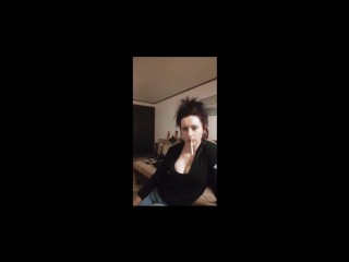Smoking Jewels Smoking Topless in White Shorts video thumbnail