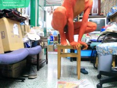 Body paint: I am a homemade red dragon