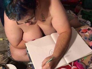 fetish, art, bbw, drawing