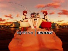 KANTAI COLLECTION - DESTROYERS QUARTET FOOTJOB [5K UNCENSORED VR HENTAI]