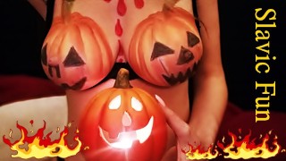 Boobs Slavic Fun #38 Halloween Titfuck With A Big Pumpkin