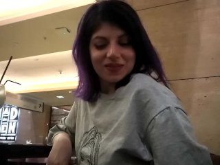 Went to a_cafe with a remote_control vibrator. (Moscow-City)