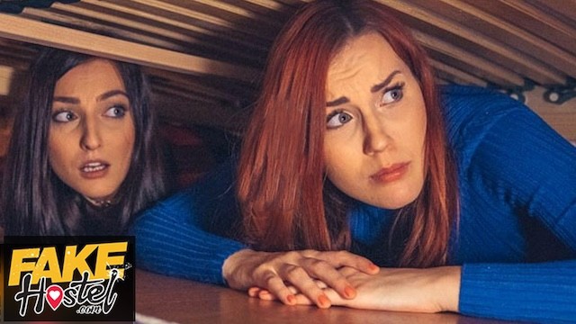 Fake Hostel被困在床下2万圣节色情特辑