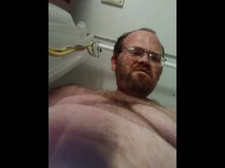 Masterbation in bathroom stroking my cock