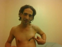 Topless Transgirl Trying to Hold a Pen w/Her Tiny Boobs - Screenshot 4 of 16 - Polyamorous
