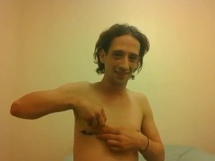 Topless Transgirl Trying to Hold a Pen w/Her Tiny Boobs - Screenshot 6 of 16 - Demisexual