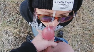 Hot Cum On My Face Teen Blowjob By The Sea