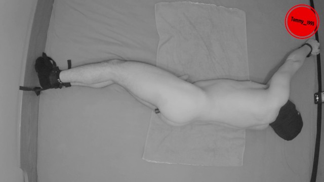 Guy tied up with a Vibrator on His Prostate gets his prostate milked