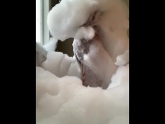 Foam Pussy Tease