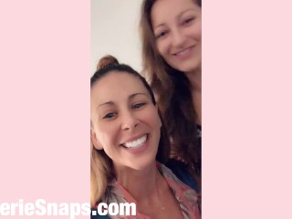 Dani Daniels and Cherie Deville get wild and caught in public stairwell