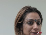 Preview 3 of Amina Sky gets a face tattoo while completely nude
