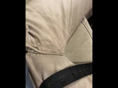 Man rubs cock while he’s home alone 