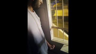 Jerking Off My Big Uncut Cock Public On My Window Till I Cum