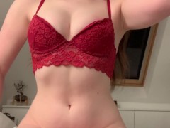Horny teen plays with clit
