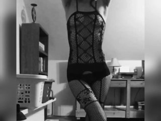 showing off, amateur, black and white, girlfriend