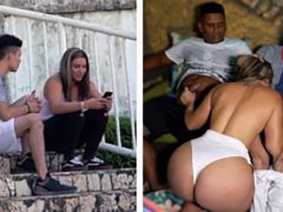 Surprise Dp Threesome With A Curvy Slut