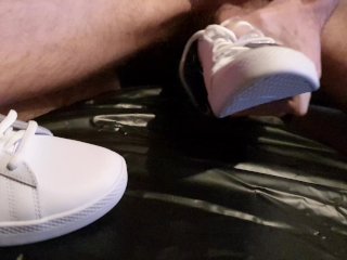 4K - Quick sex with white fetish Puma sneakers until i cum
