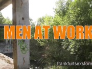 Preview 1 of Sexy construction worker fucks horny whimp in the open