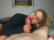 Preview 6 of filming my nerdy college classmate while she deepthroat