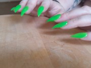 Preview 1 of Long Green Nails Tapping