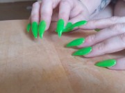 Preview 6 of Long Green Nails Tapping