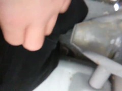 POV Transgirl In Porta Potty Struggling to Get Pants Off Due To Cold Hands