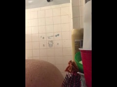 Hello kitty Bbw showers while daddy watches through window Squirts cums 