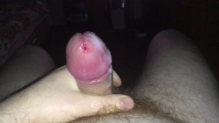 Jerking off with a new lubricant. Sweet cuming in the night)