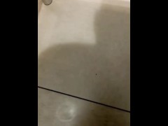 Strip naked in toilet cubical and open door