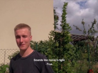 CZECH HUNTER 476 - Blonde Euro Jock Gets some Good Money for Raw Sex