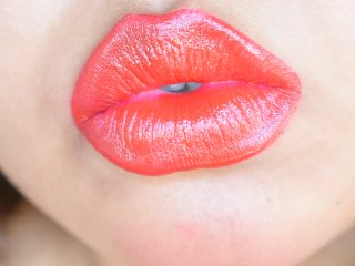 amateur, big pouty lips, lipstick, big red lips