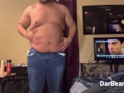 Preview 1 of Chubby boy showing off his big belly then has a jerkoff session