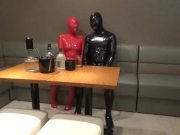 Preview 2 of Latex Couple sex in bar
