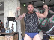 Preview 5 of Muscle worship hunk! Huge biceps, foot fetish, jock off