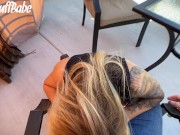 Preview 1 of Fit Babe Gives Public Blowjob and it Leads to Quickie - POV