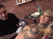 Preview 6 of Amber Luke masturbates while getting tattooed