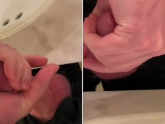 Cumming and pissing in the sink 4K HDR