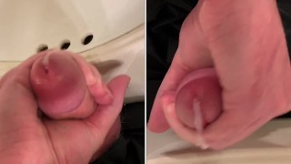 Cumming and pissing in the sink 4K HDR