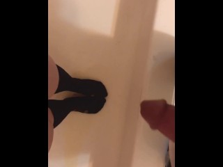 Couple Pissing together on Socks