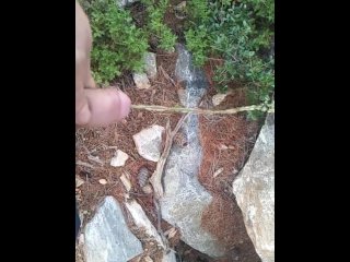 slow motion outdoor pee