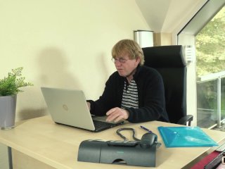 Young blonde gives grandpa the best blowjob and fuck