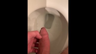 Teen pees then jerks off