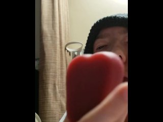 Horny teen with wild bush pleasures self with fantasy_toy