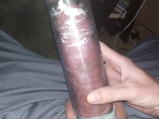 vacuum, solo male, big white dick, watching porn