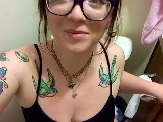 dreadlock girl, milf piss, tattooed big tits, piss