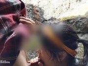 Preview 4 of Cute asian sucks my dick while exploring a cave